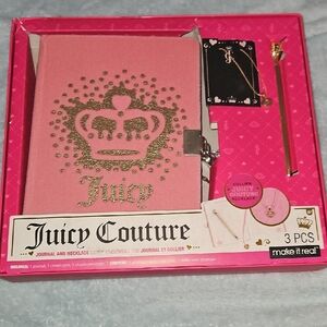 Juicy Couture Pink Journal and Necklace Set